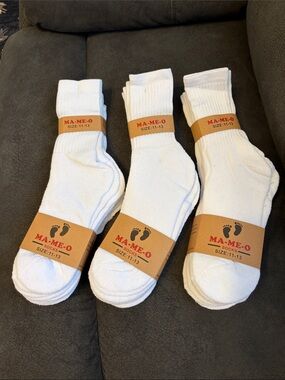 Men's White Crew Socks - Pack of 6